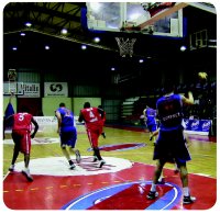 playing basketball
